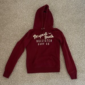 Hollister Women's Burgundy Hoodie Sweater